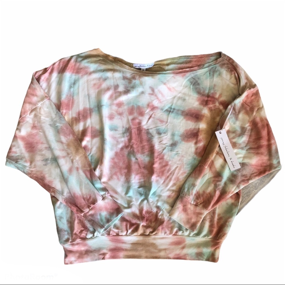 YOUNG FABULOUS & BROKE NWT TIE DYE SWEATSHIRT SMAL